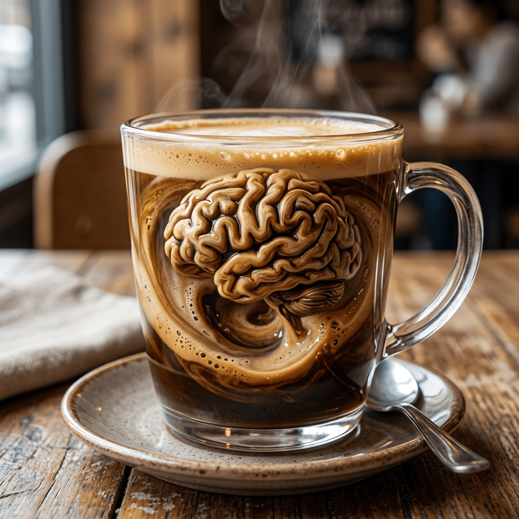 brain made of coffee swirling