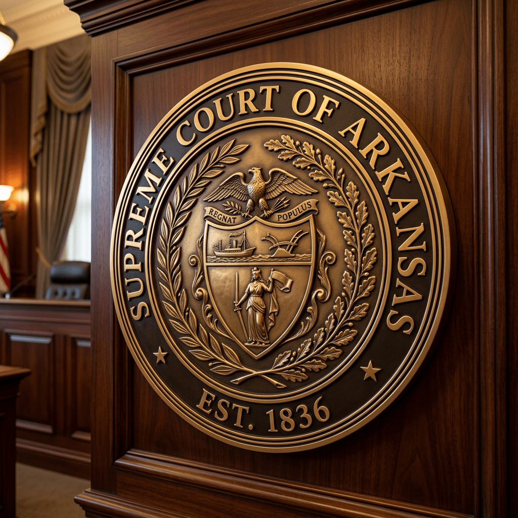 Arkansas Supreme Court seal reading Supreme Court of Arkansas, Est. 1836